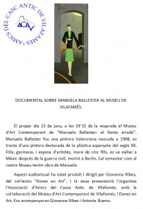 Cartel Documental Aacav: Manuela Ballester